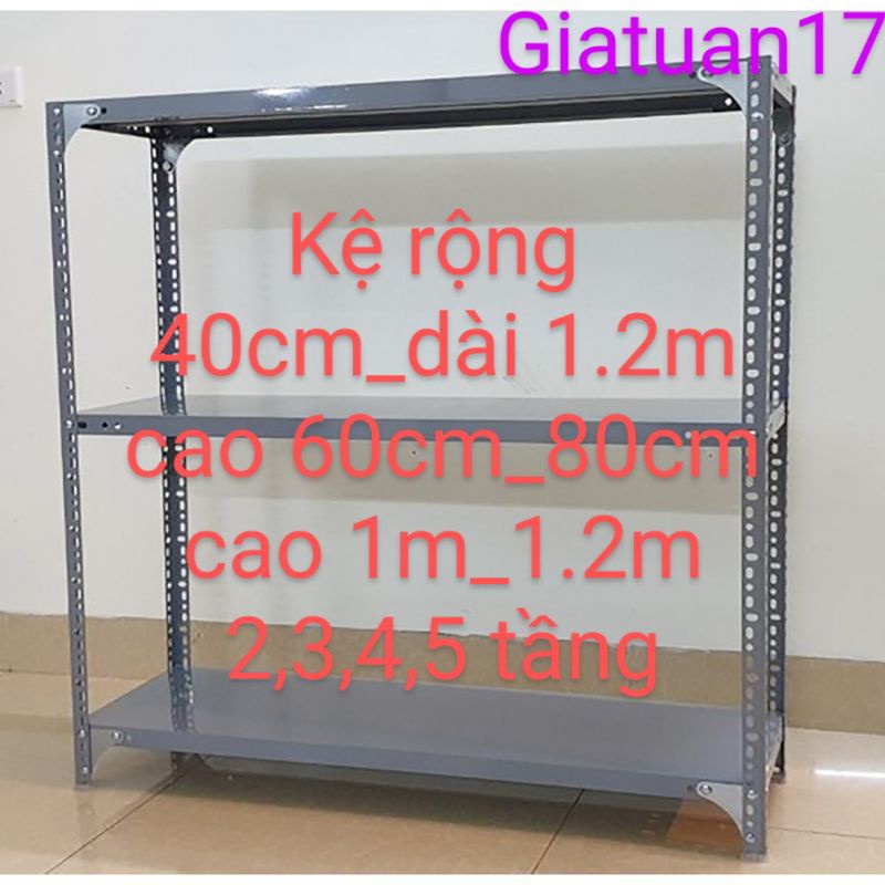 Kệ sắt mâm vê lỗ( rộng 40cm, dài 120cm),( cao 60cm,80cm, 1m,1.2m) nhiều tầng