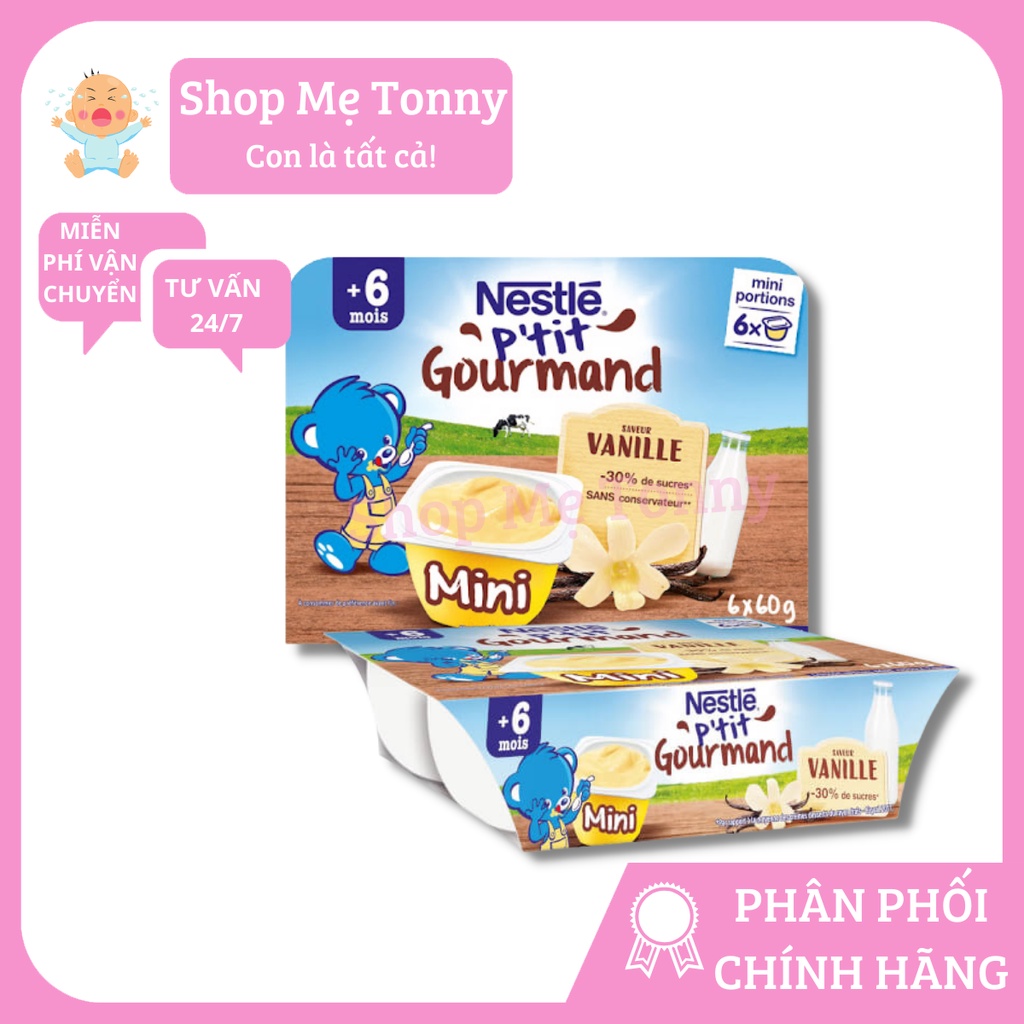 Váng sữa Nestle Pháp vị vani vỉ 6 hộp ( date 2023)