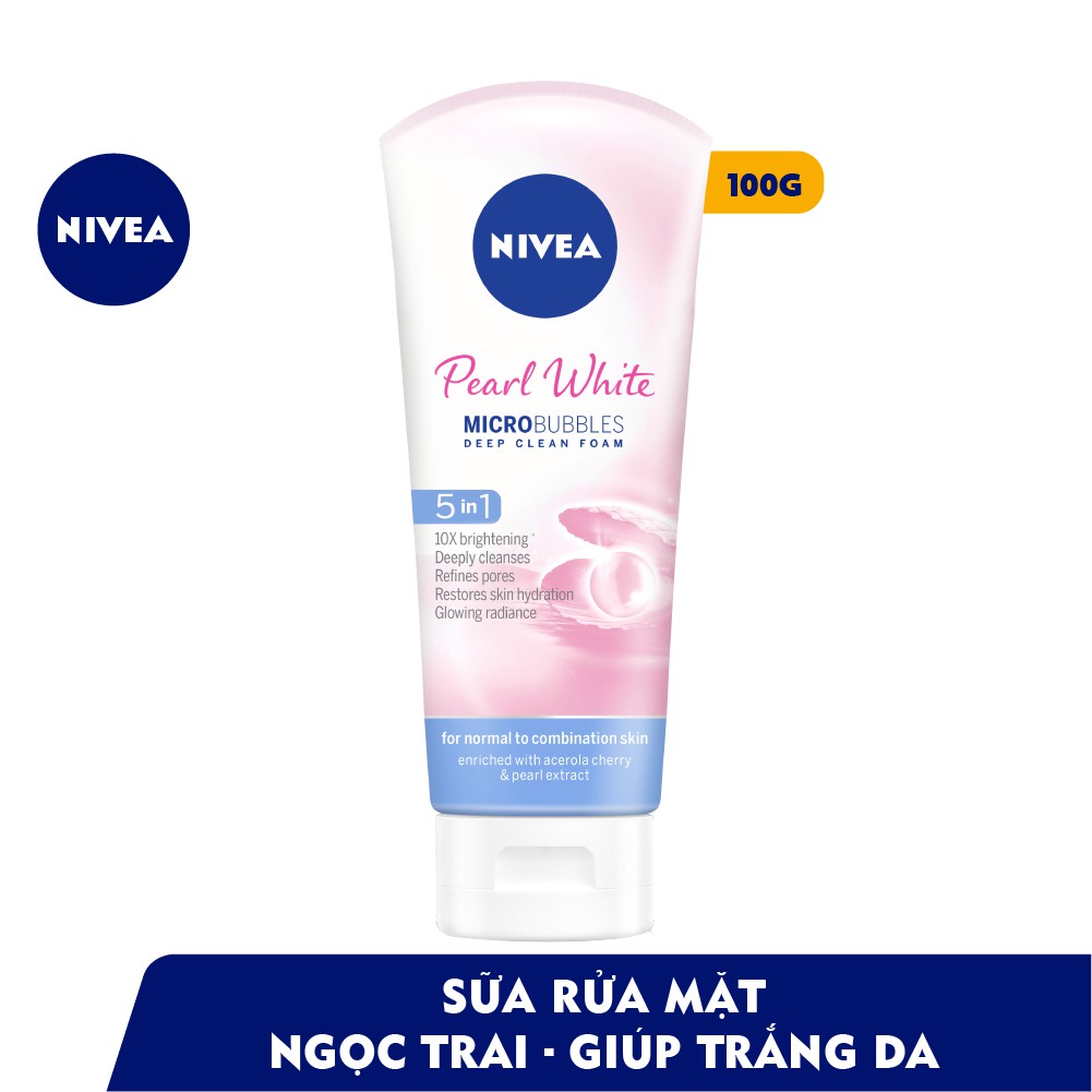 [Mã FMCGMALL -8% đơn 250K] Sữa rửa mặt NIVEA Pearl White giúp trắng da ngọc trai (100g) - 81295 | BigBuy360 - bigbuy360.vn