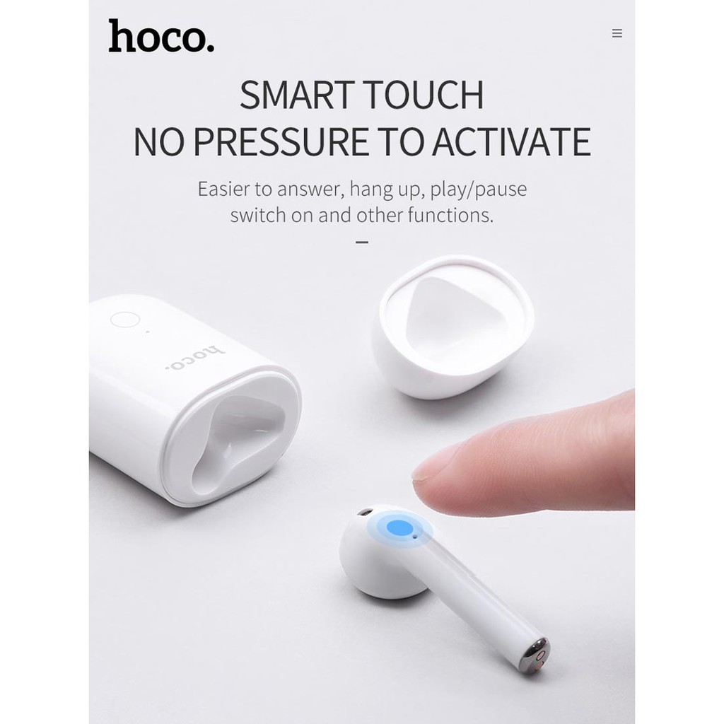 Tai nghe bluetooth nhét tai Hoco E39 Admire sound single V5.0 (Trắng) + tặng kèm Case | WebRaoVat - webraovat.net.vn