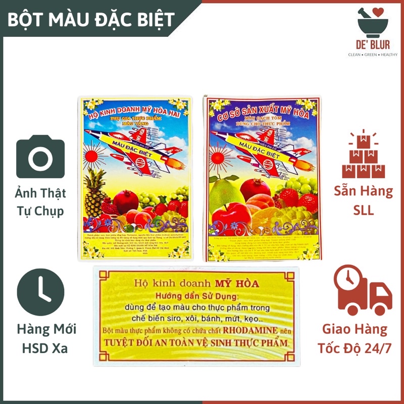 Bột Màu Thực Phẩm Đặc Biệt / Nhãn Hiệu Phi Cơ / Mỹ Hoà  Cam Kết Chất Lượng / An Toàn