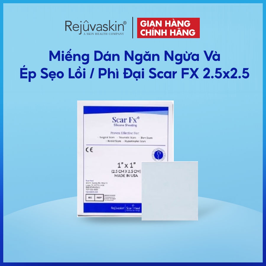 Miếng Dán Ngăn Ngừa Và Ép Sẹo Lồi, Sẹo Phì Đại Scar FX 2,5cm x 2,5cm của Rejuvaskin