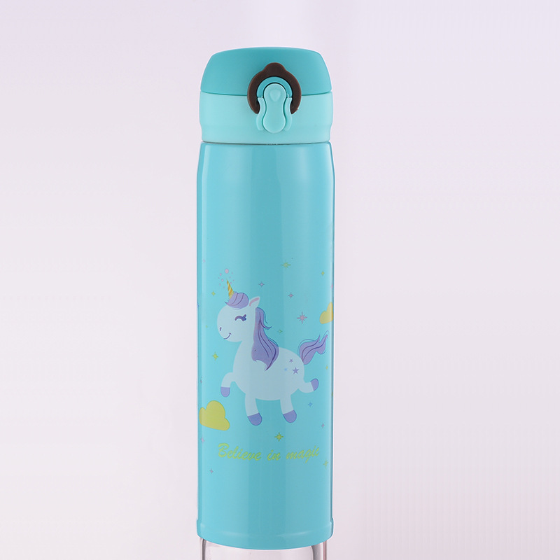 500ml Unicorn Stainless Steel Thermos Cup Tiếng Hàn Trẻ Em Cốc Thể Thao