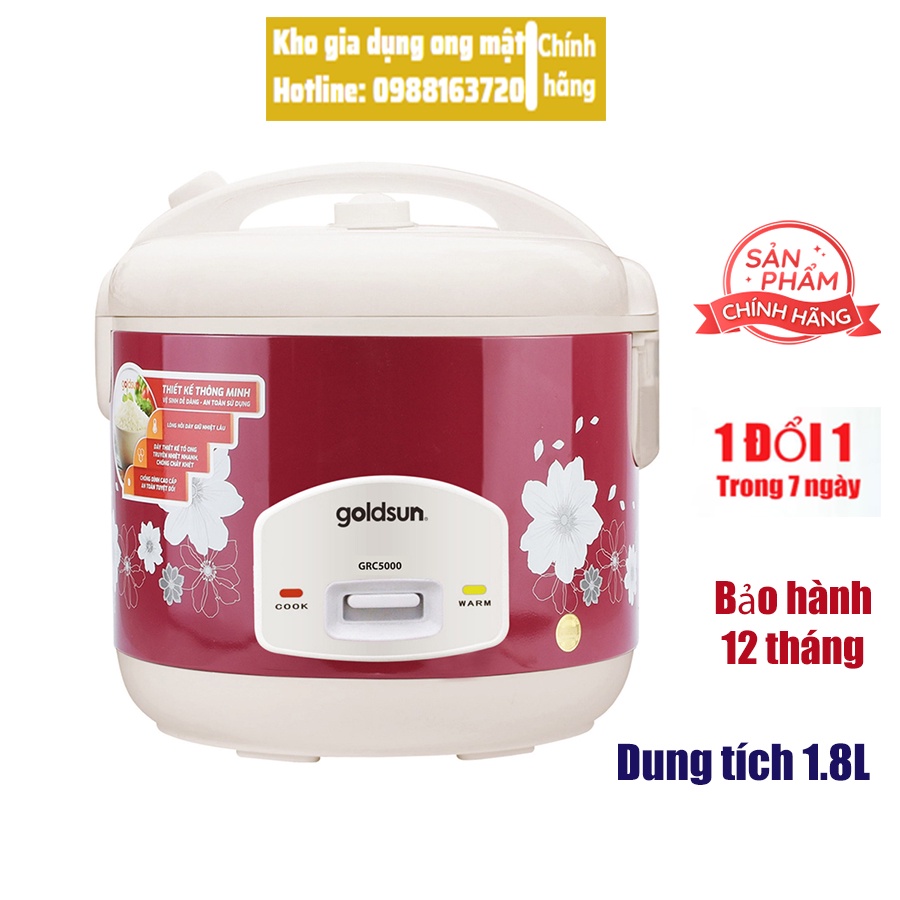 Nồi cơm điện GOLDSUN GRC5000 1.8L công suất 700W bảo hành 12 tháng