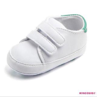 ♬Mg♪-infant Baby girl boy Velcro PU Sneaker size trẻ sơ sinh 3-12 tháng