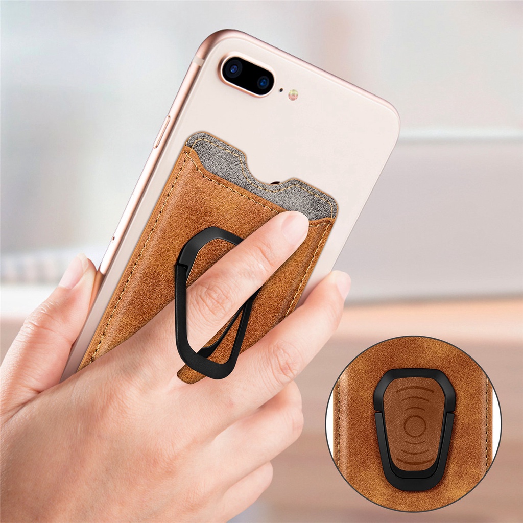 Multi-angle Finger Ring Phone Holder Wallet Case Magnetic Smartphone Card Holder For Mobile Phone