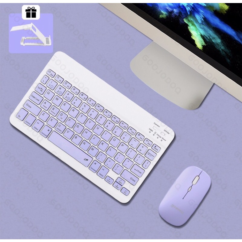 Bộ bàn phím + chuột máy tính không dây bluetooth GOOJODOQ nhỏ gọn cho iPad