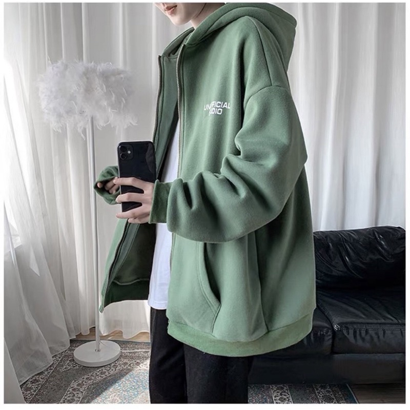 ÁO KHOÁC NỈ NAM NỮ DÁNG RỘNG free size 70ky