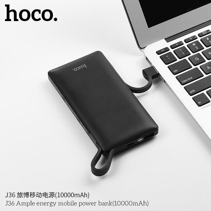 Sạc Dự Phòng HoCo J36 10000mAh Tích Hợp Cáp Sạc Lightning Và Giá Đỡ Điện Thoại