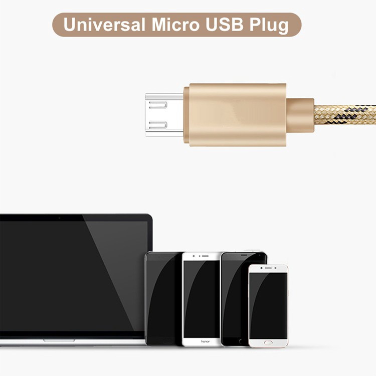 Cáp Sạc Nhanh Dây Bện Dài 1M/2M Cổng Micro Usb Type c 2.1a Cho Android