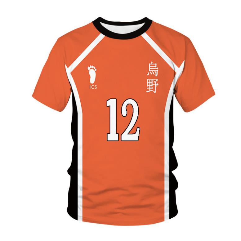 Haikyuu!! Áo thun đồng phục hóa trang nhân vật hoạt hình Karasuno