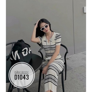 Bigsize Đầm body sọc freesize D1043