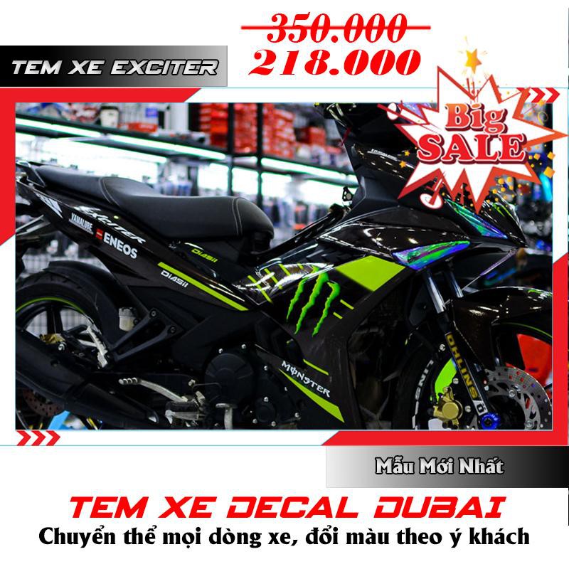 Tem Xe Exciter 150 Monster Xanh Đen Siêu Ngầu