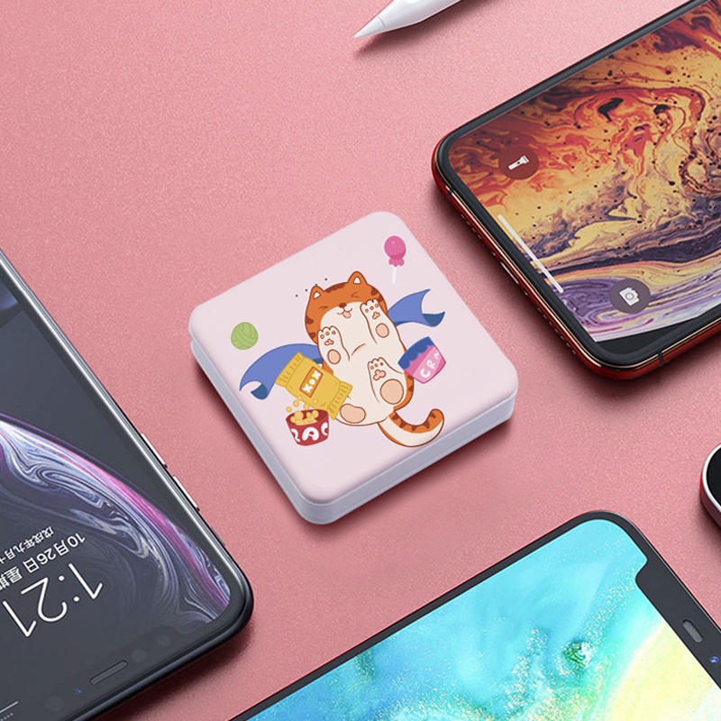 Sạc dự phòng KRECOO 10000mAh kiểu dáng mini in hình động vật dễ thương 2 cổng USB