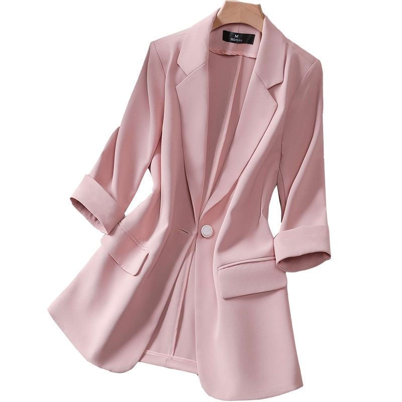 Áo Khoác Vest Mỏng Ba Phần Tư Màu Hồng Thời Trang Mùa Hè Hàng Mới Dành Cho Bạn Nữ Mặc Hàng Ngày size Ssl