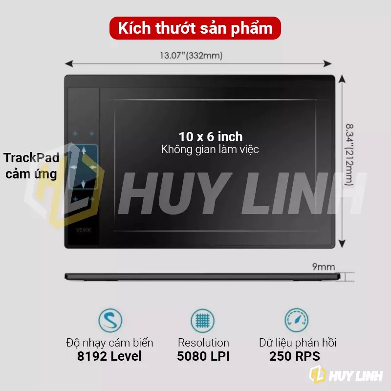 Bảng vẽ cảm ứng VEIKK A30 V2 - KT 10x6 Inch tương thích với Android, Windows và Mac OS