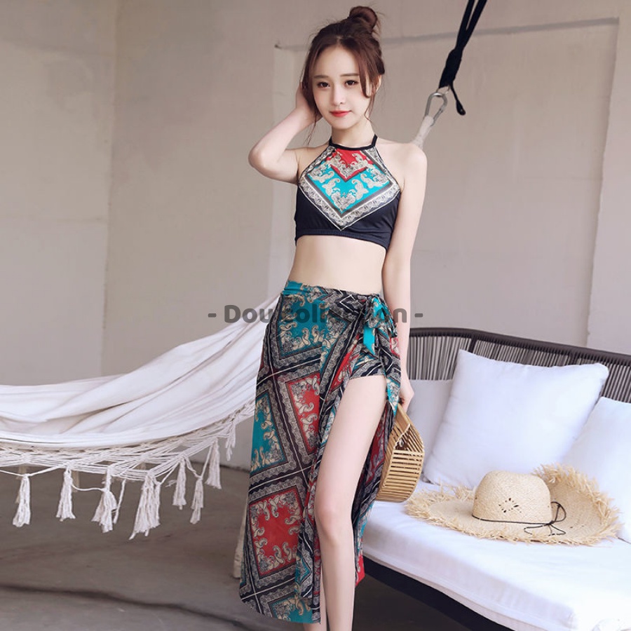 [NowShip2h] Bikini Áo Tắm Đi Biển Boho 3 Món Gợi Cảm Thời Trang Đi Biển Phong Cách Bohemian -  Mã TA014