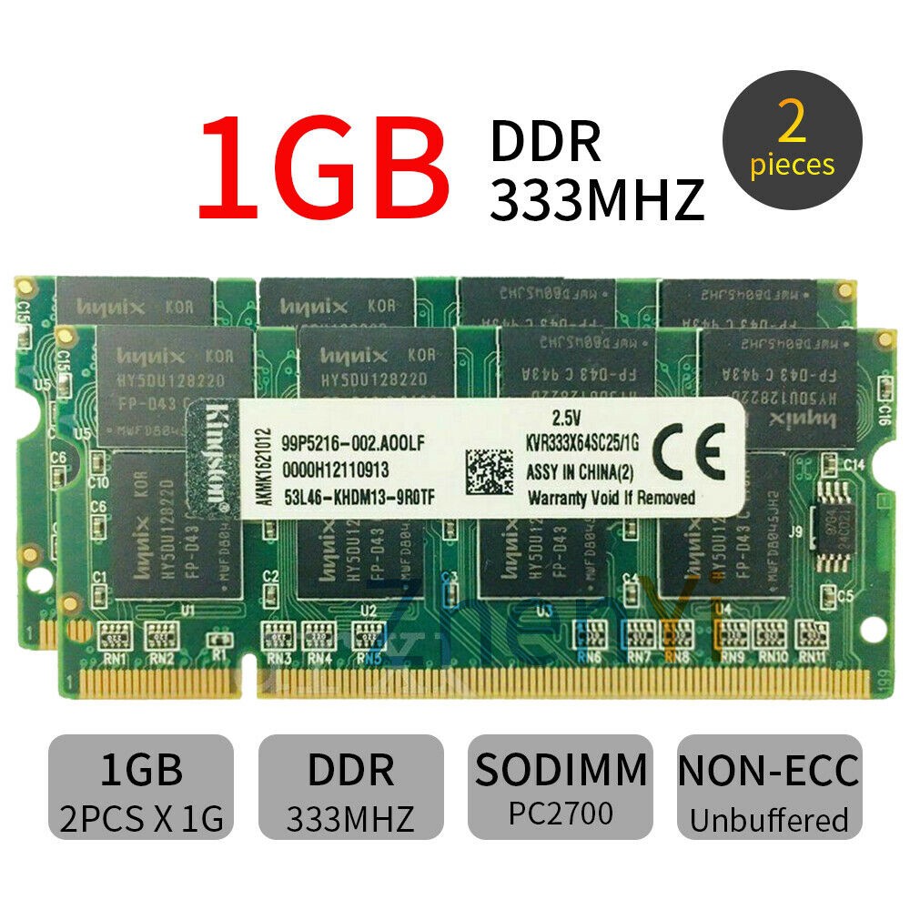 Bộ 2 Ram 1gb Kingkong Pc1-2700 Ddr1 333mhz So-Dimm Ram Kit Ad11 | WebRaoVat - webraovat.net.vn