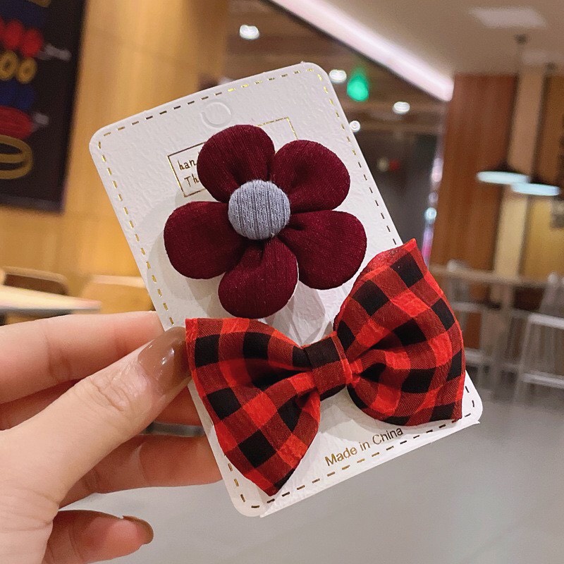 sét 2 kẹp nơ dễ thương cho bé gái