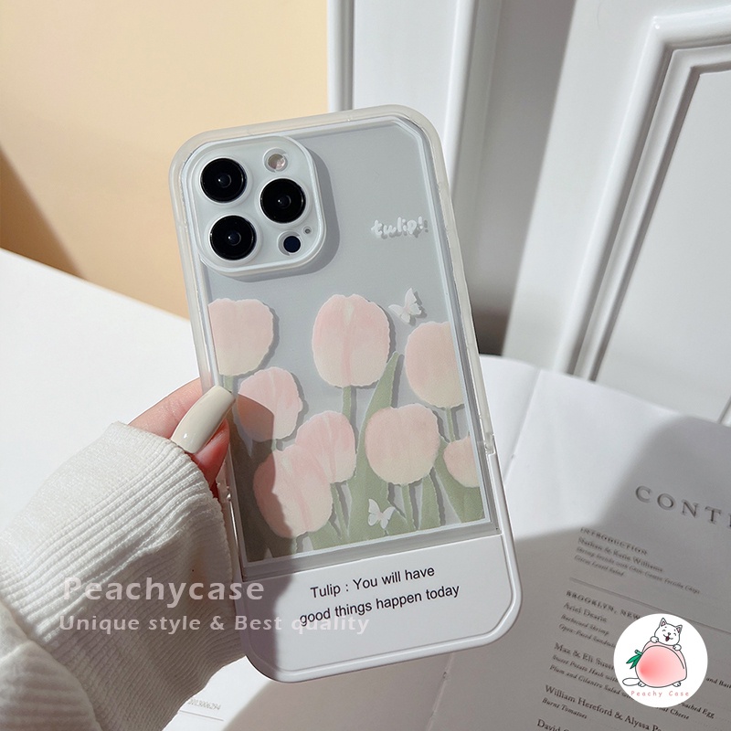 Ốp Điện Thoại TPU Chống Sốc Họa Tiết Hoa Tulip Thời Trang Cho iPhone 13 12 Pro Max 11 Xr Xs Max X 7 8 Plus