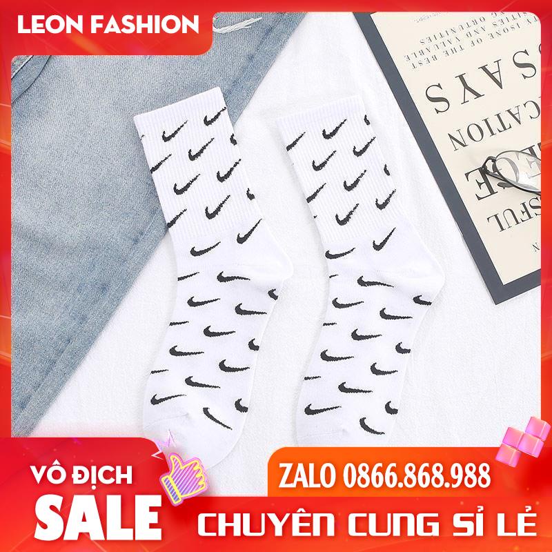 Tất NIKE Cổ Cao [Phẩy Logo] Vớ thể thao dệt kim cao cấp 95% Coton hạn chế mùi hôi và thông thoáng dành cho cả nam và nữ