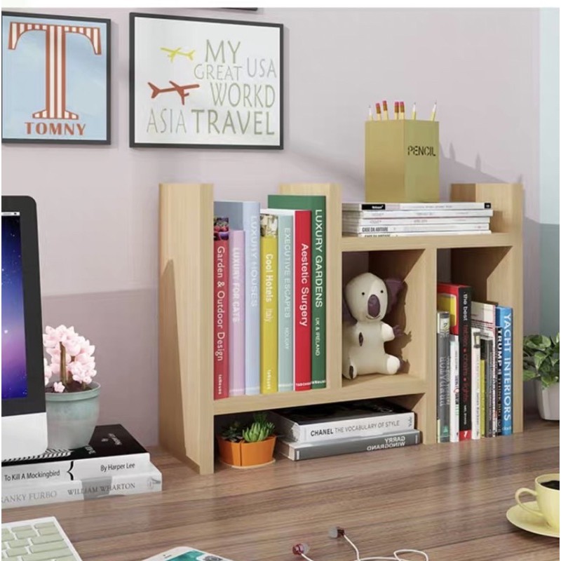 Kệ Sách Gỗ Lắp Ghép Để Bàn Học Gỗ MDF Dày 17 CM home decor - Kệ đa năng thông minh để bàn