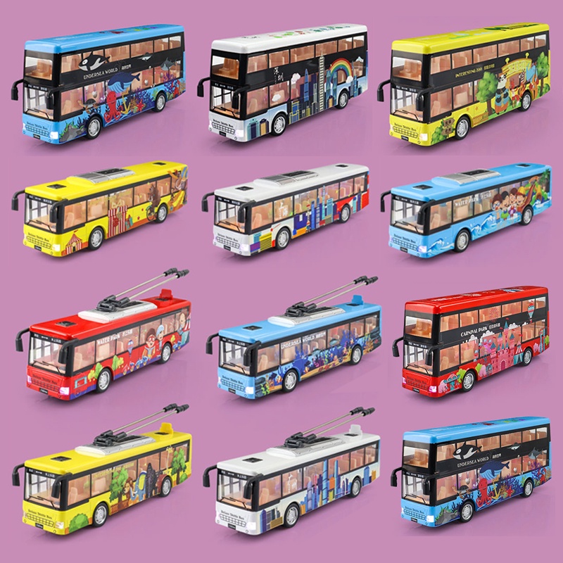 Đặc Biệt⚡Mô Hình Xe Buýt Hai Tầng Bằng Hợp Kim Độc Đáo