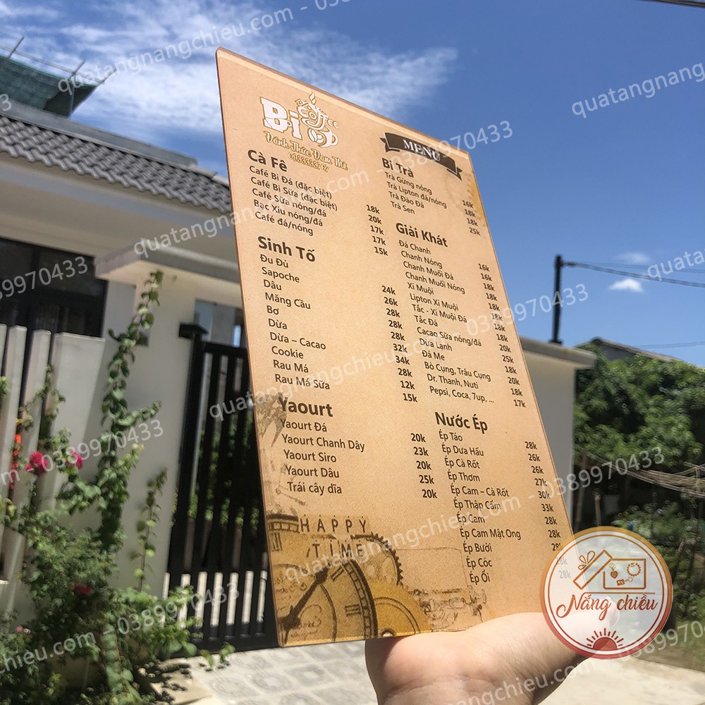 Menu quán cà phê, quán trà sữa_ Menu đẹp giá rẻ