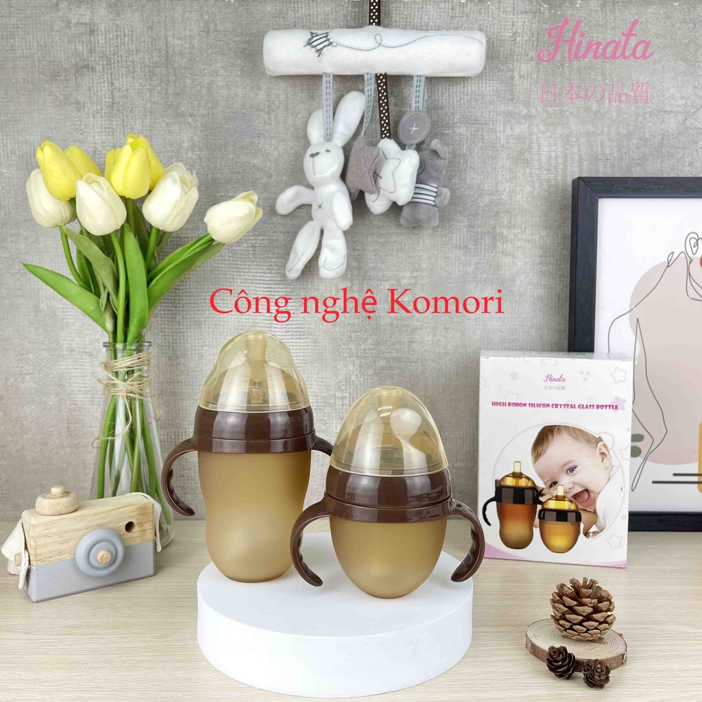 Bình sữa Silicon chống sặc HINATA - Núm ti mềm, bé hợp tác ngay lần đầu sử dụng BS03