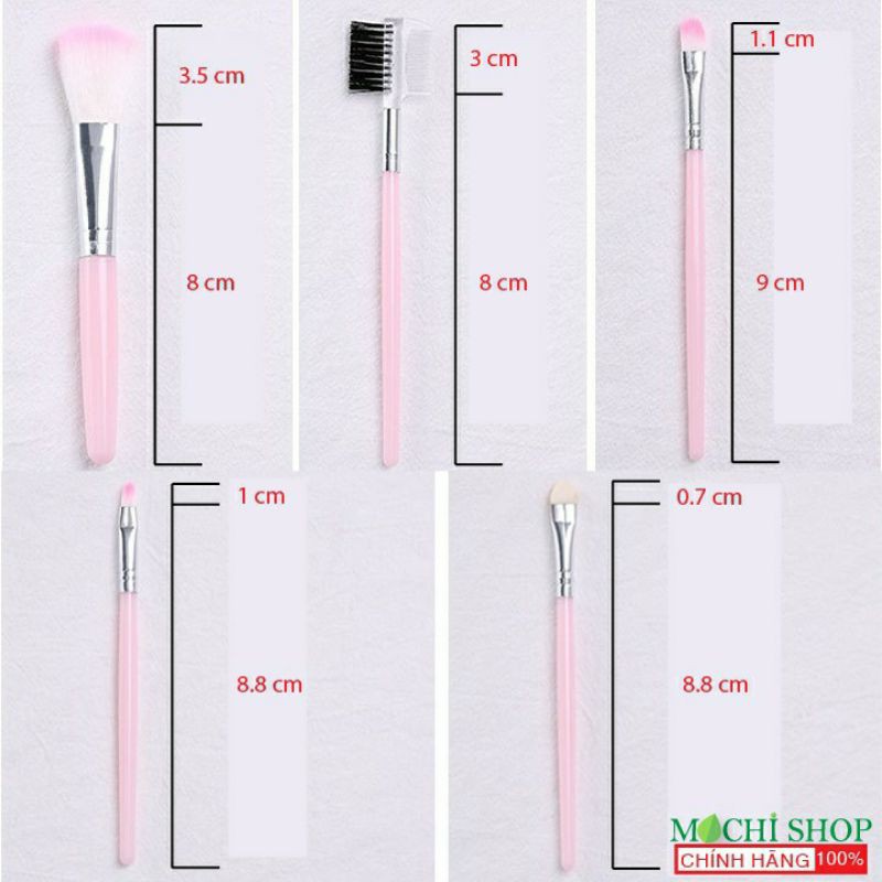 Bộ Cọ Trang Điểm Makeup 5 Món Đánh Phấn Mắt / Che Khuyết Điểm / Má Hồng / Kẻ Lông Mày / Đánh Nền BCTD01 - MOCHI SHOP