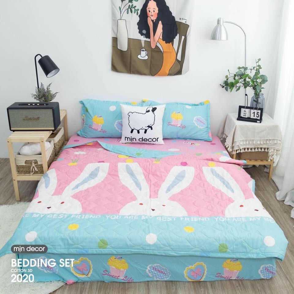 Mền hè ga gối trần bông gòn siêu xinh Mẫu đẹp (Có phân loại chọn mẫu )