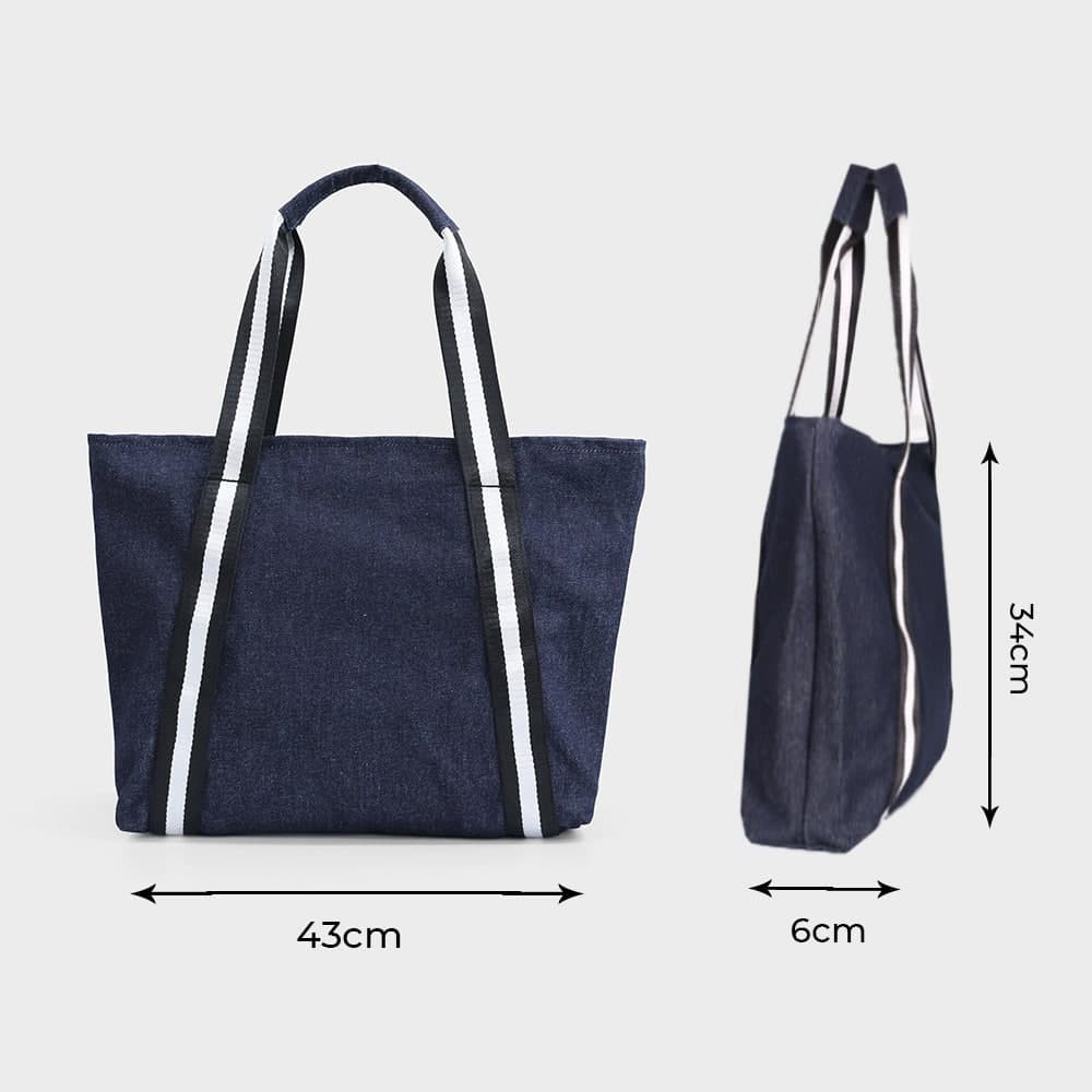 Túi tote Minigo vải canvas có khóa miệng và ngăn phụ chống thấm nước phù hợp đựng nhiều đồ nhiều màu