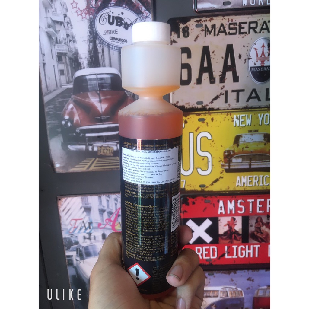 Nước Rửa Kính Ô tô Cao Cấp Nhập Khẩu Đức Autosol Scheibenreiniger Konzentrat 1:100 250ml chamsocxe