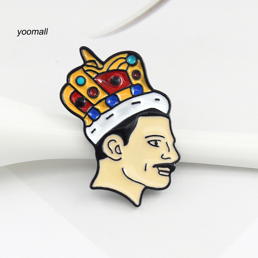 YOML✔Singer Band Music Art Freddie Mercury Brooch Pin Collar Jacket Enamel Badge