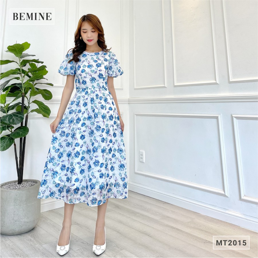 Đầm bông tay phồng dáng dài BEMINE MT2015TRANG | BigBuy360 - bigbuy360.vn