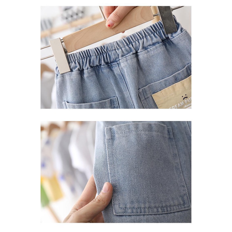 Quần Short Bò Co Giãn, Cạp Chun Mềm Mại Dành Cho Bé - Hàng Quảng Châu Cao Cấp (QB25)