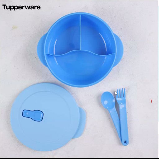 Hộp cơm 3 ngăn đựng trong lò vi sóng Tupperware Crystalwave - Tặng kèm bình nước 220K