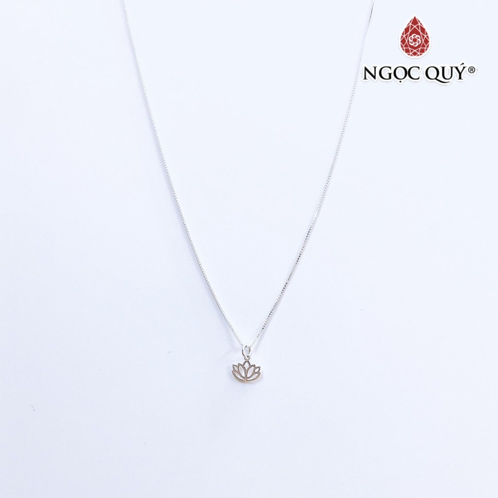 Dây chuyền bạc mặt hoa sen - Ngọc Quý