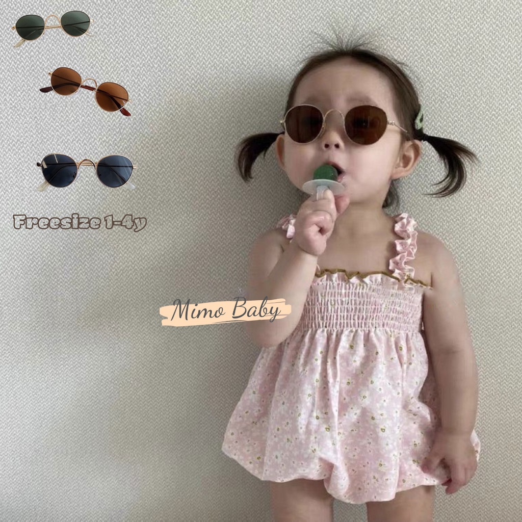 Kính râm thời trang, kính gọng tròn kim loại cực phong cách cho bé K08 Mimo baby