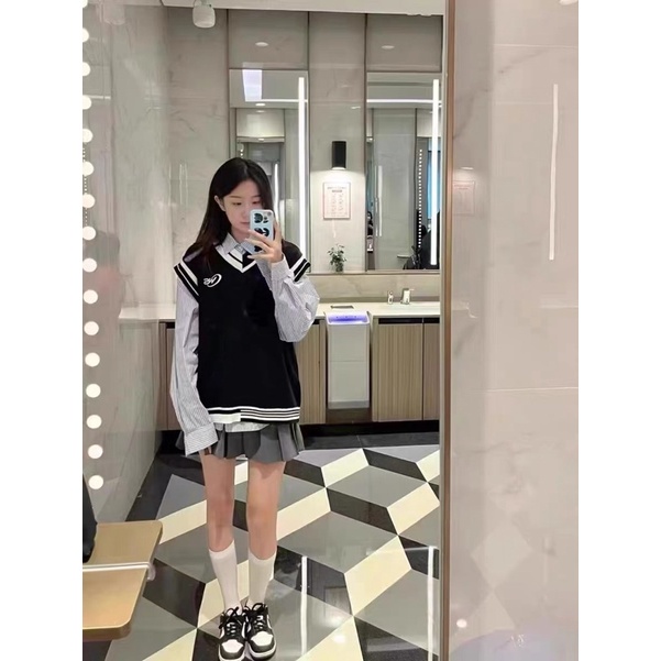 Áo len nữ gile, áo vest không tay mẫu mới thời trang Hàn Quốc