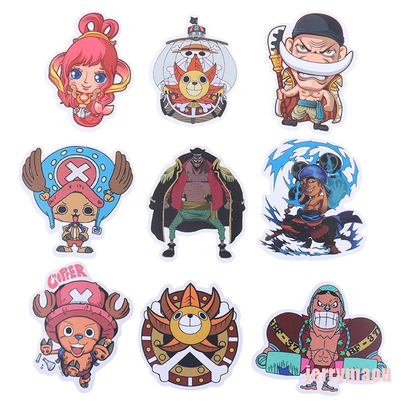 Bộ 50 Miếng Dán Trang Trí Xe Hơi / Ván Trượt / Laptop Họa Tiết Hoạt Hình One Piece Luffy