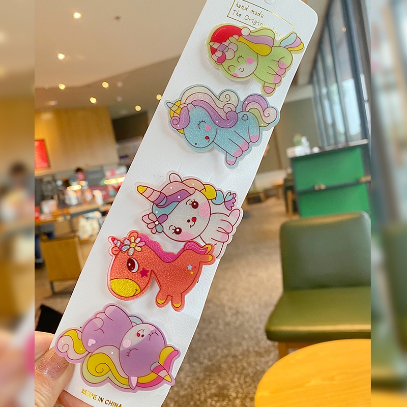 Set 10 Kẹp Tóc Hình Hoạt Hình Xinh Xắn Cho Bé Gái