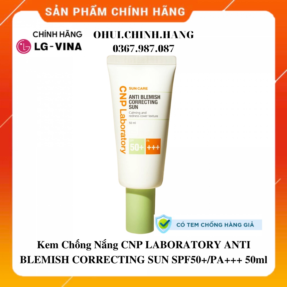 Kem Chống nắng CNP Laboratory Sun Care Anti Blemish Correcting sun_dành cho da mụn SPF 50+/PA +++ 50ml