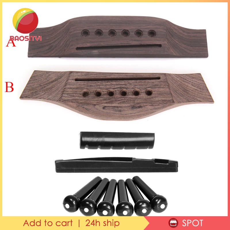 Set cầu đàn + 6 chốt + ngựa đàn + lược cho guitar