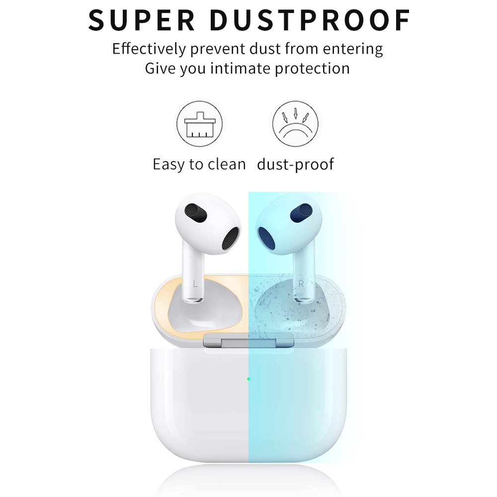 Miếng dán chống bụi chống trầy thích hợp cho hộp tai nghe Apple AirPods 1 2 3 Pro Apple AirPods 2 1 3