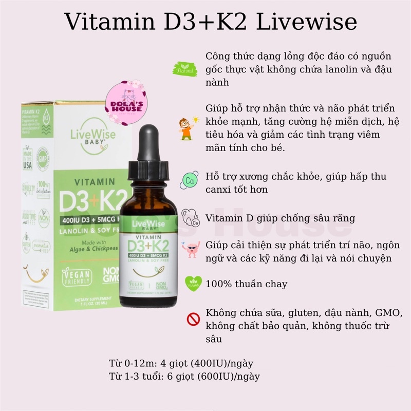 VITAMIN D3+K2 LIVEWISE 30ML