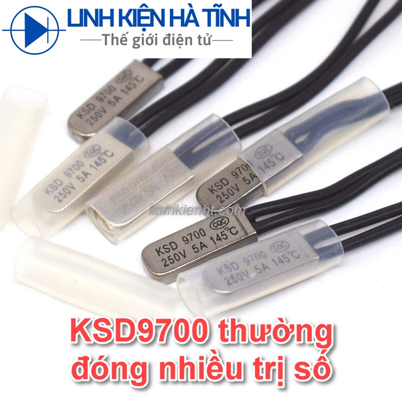 Cầu chì nhiệt KSD9700 250V 5A thường đóng nhiều giá trị 40 45 50 55 60 65 70 75 85 90 95 110 115 135 150 độ