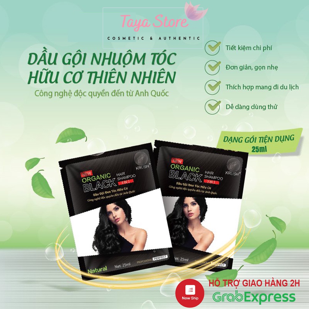 Dầu gội phủ bạc Krush gội nhuộm thảo dược gói lẻ 25ml