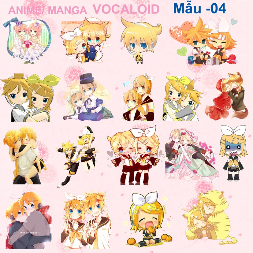 Sticker/ hình dán  anime Vocaloid nhân vật Hetsune Miku - RINLEN (nhiều mẫu)