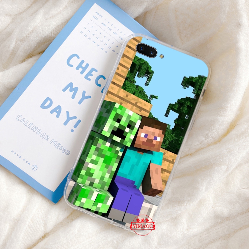 Ốp điện thoại TPU mềm họa tiết Creeper Minecraft dành cho OPPO A3S A5 A37 A39 A5S A7 A59 F1S F3 A1 F5 F7 F9 Pro 93C | BigBuy360 - bigbuy360.vn
